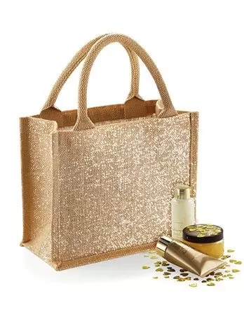 Sacose din iuta cu fiiruri aurii - Shimmer Jute Mini Gift Bag