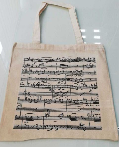 Sacose bumbac sbt 145g personalizata transfer termic partitura muzicala A3
